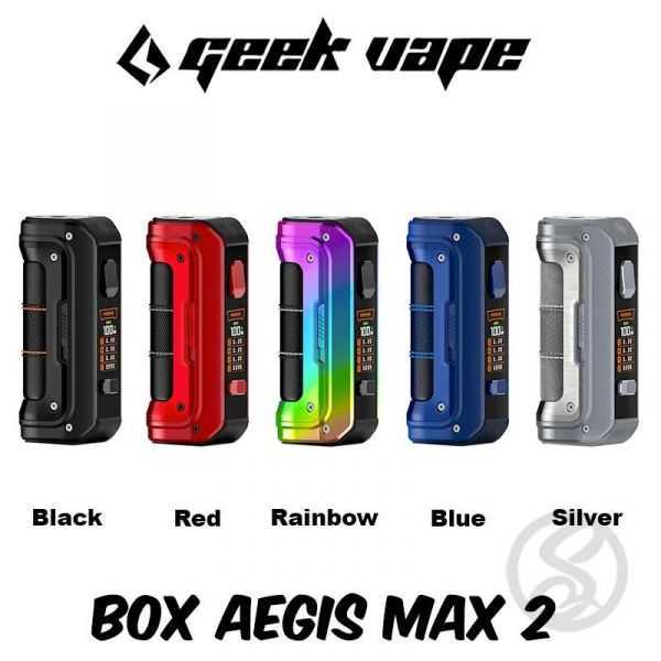 différents coloris de la box seule aegis max 2 de geekvape