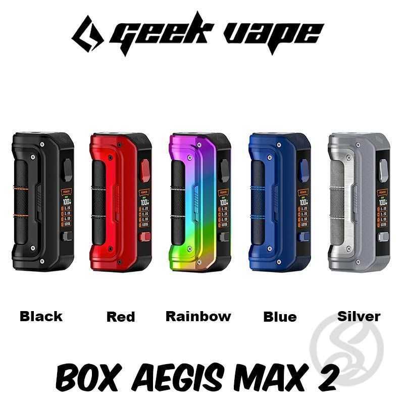 différents coloris de la box seule aegis max 2 de geekvape