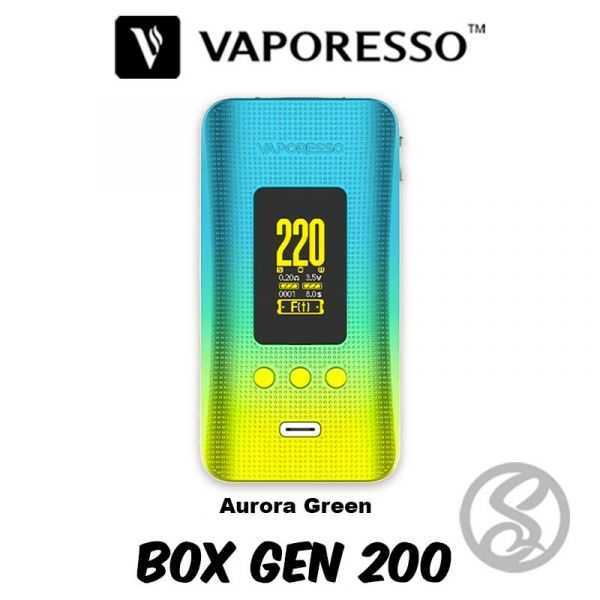 coloris aurora green de la box gen 200 de vaporesso