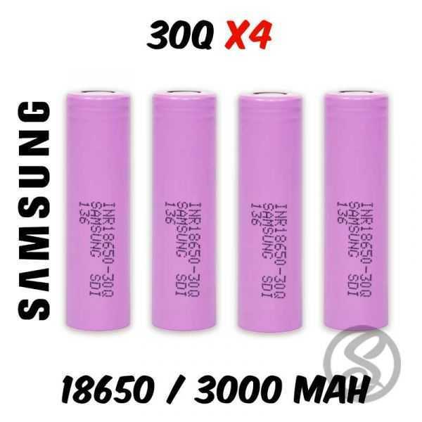 pack x4 accus 18650 samsung 30Q 3000 mah