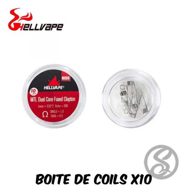 Coils NI80 MTL Dual Core Fused Clapton (10pcs) - Hellvape - cottons-coils-fils - Smoke Vape Shop Rouen