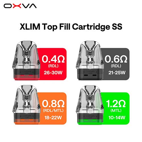 cartouches xlim stainless steel oxva