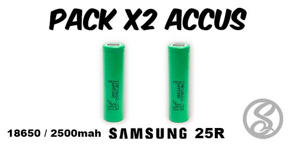 pack x2 accus samsung 25r