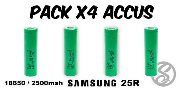 pack promo x4 accus 25r smasung