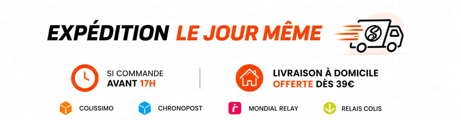 Expedition le jour meme avant 17h